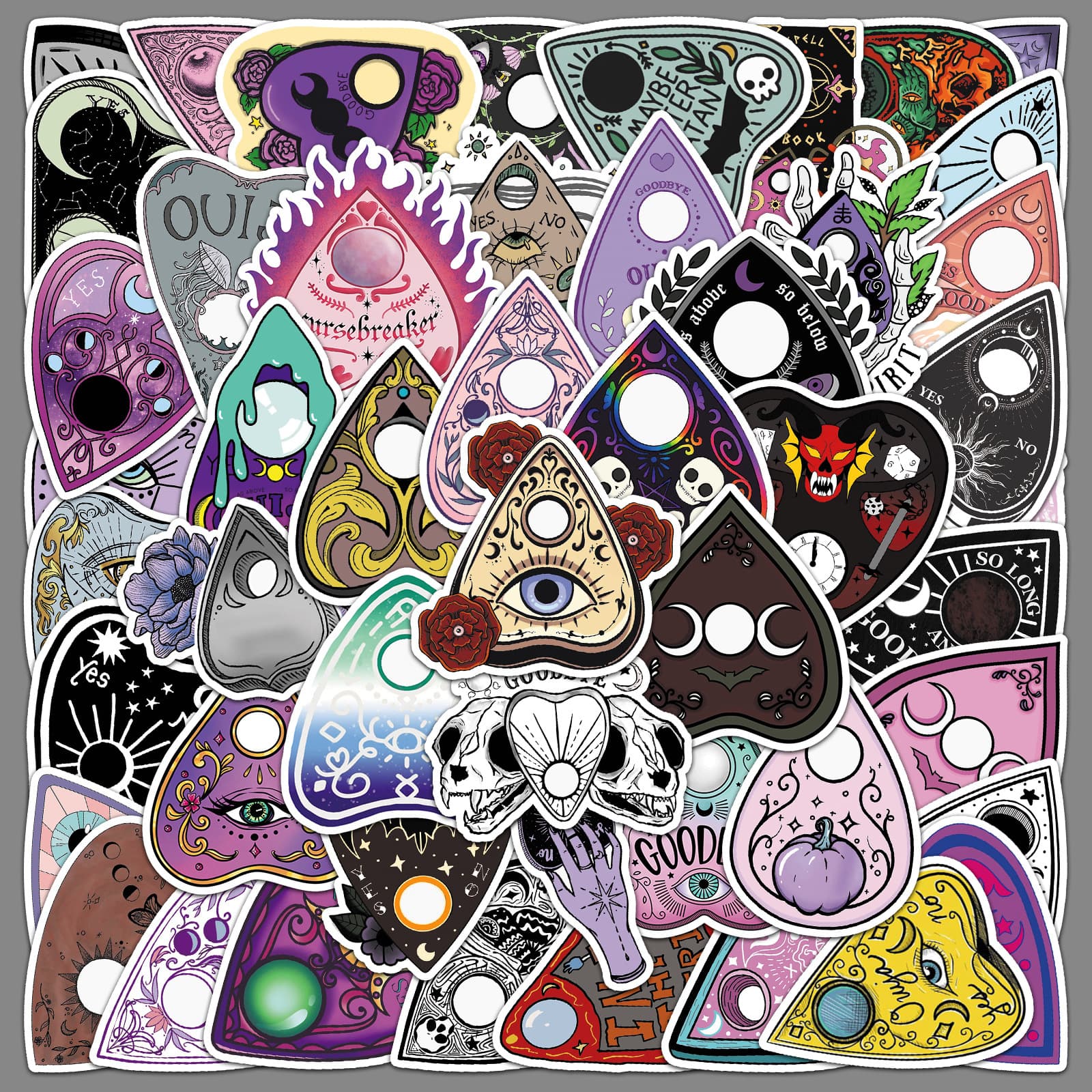 50 Sheets Ouija Board Stickers Waterproof Decorative Scrapbooking Stationery Stickers Wholesale