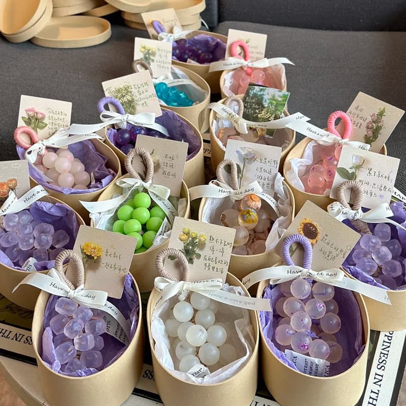 Grape Handmade Soap Pink Artificial Grape Soap Bunch Crystal Soap Car Use Long-Lasting Fragrance Hand and Body Soap