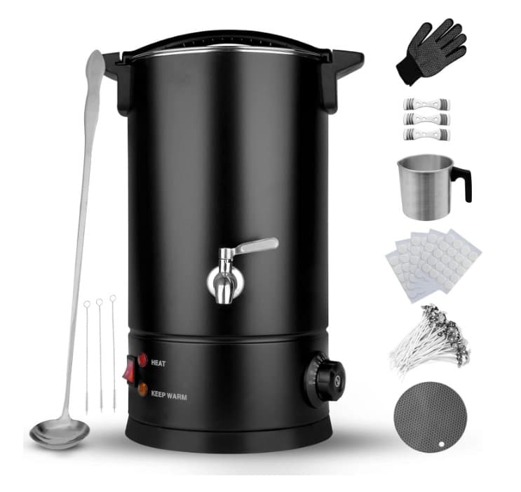 Candle Making Wax Melter Kit (Black 10L) Electric Wax Melting Pot Wax Melter with Fast Pour Spout