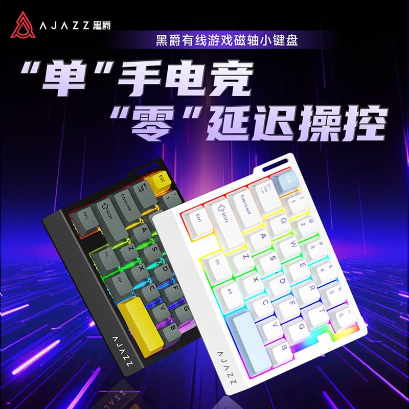 AJAZZ AK029 Magnetic Switch HIFI Edition Wired One-Handed Keyboard 29-Key Gaming Magnetic Switch Keyboard RGB