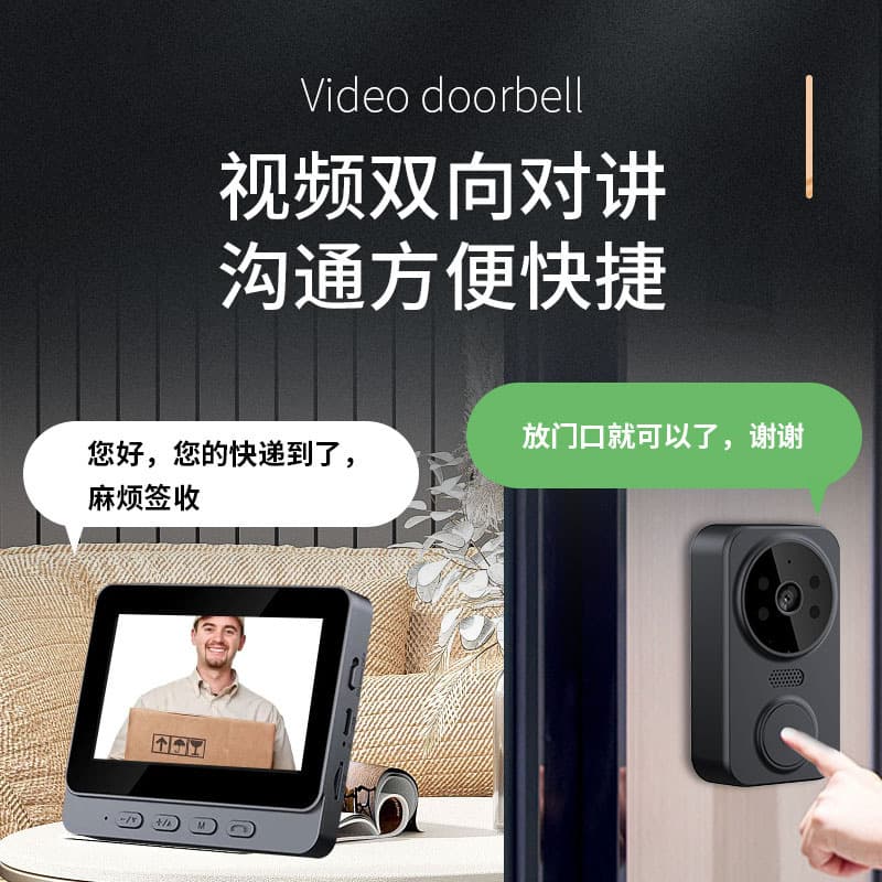Smart Video Doorbell with Display, Wireless HD Video Surveillance, Factory Direct, Two-Way Intercom