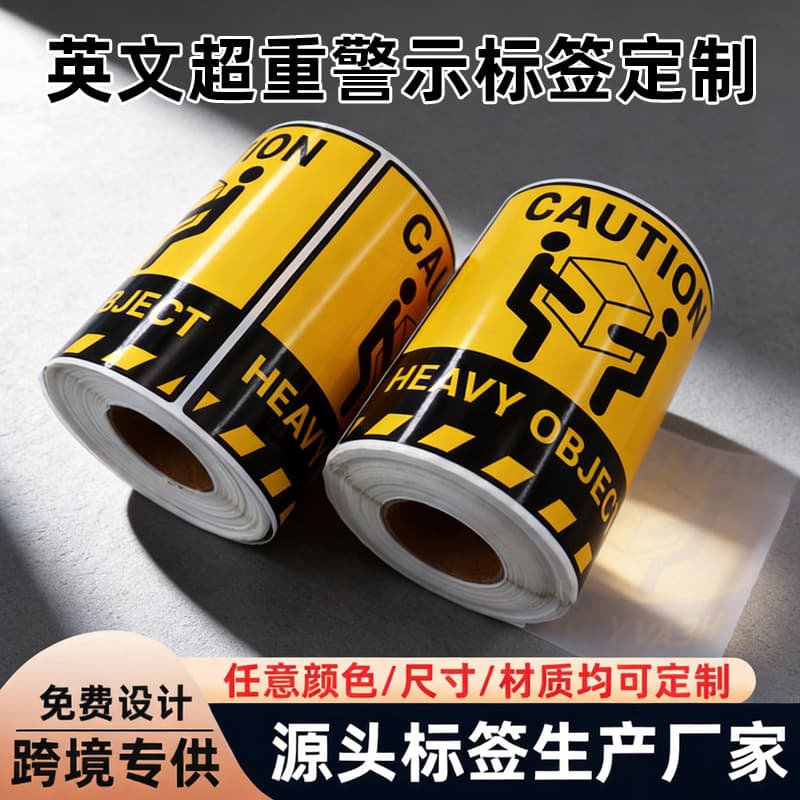 Overseas Trade English Overweight Warning Label Color Sticker FBA Carton Adhesive English Carton Sticker Custom