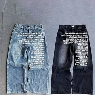 Millennium Men's Jeans Retro American Pattern Letter Jeans Streetwear Gothic Harajuku Hip Hop Men