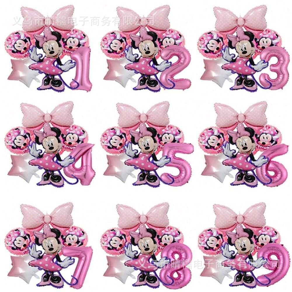 New Anime Standing Mickey and Minnie Aluminum Foil Balloons Mickey Mouse Theme Children's Birthday Anniversary Set Wholesale