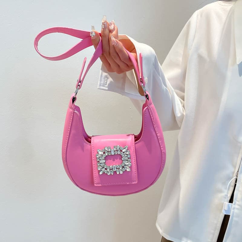Fashion Commuter Women's Bag 2025 New Trendy Large Capacity Textured Crescent Bag Stylish Shoulder Crossbody Underarm Bag