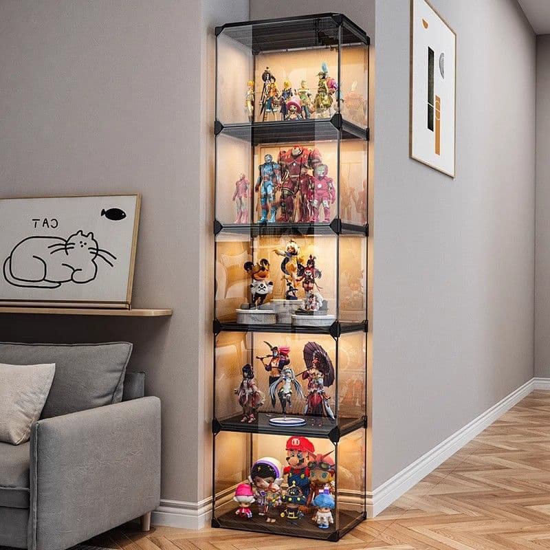 Figure Display Cabinet, Transformers Figures Blind Box Collection Cabinet, Home Dustproof Shelf for Figures