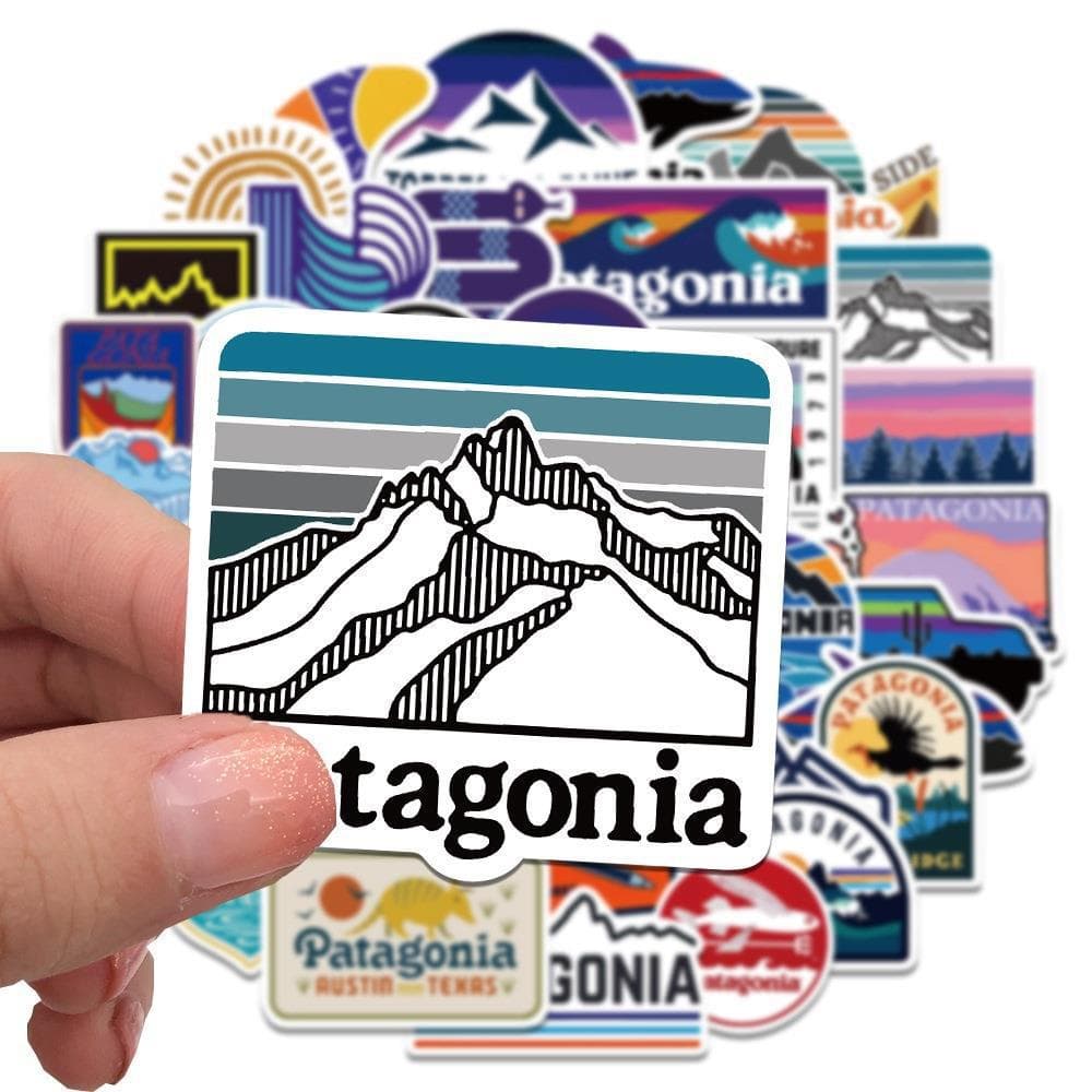 55 Outdoor Camping Brand Stickers, Go Outside Waterproof Graffiti Decals for Suitcases, Motorcycles, and Skateboards
