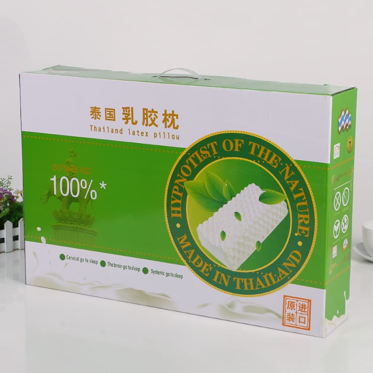 Manufacturer production custom home textile latex pillow packaging box, printed corrugated paper portable, cross-border exclusive supply packaging
