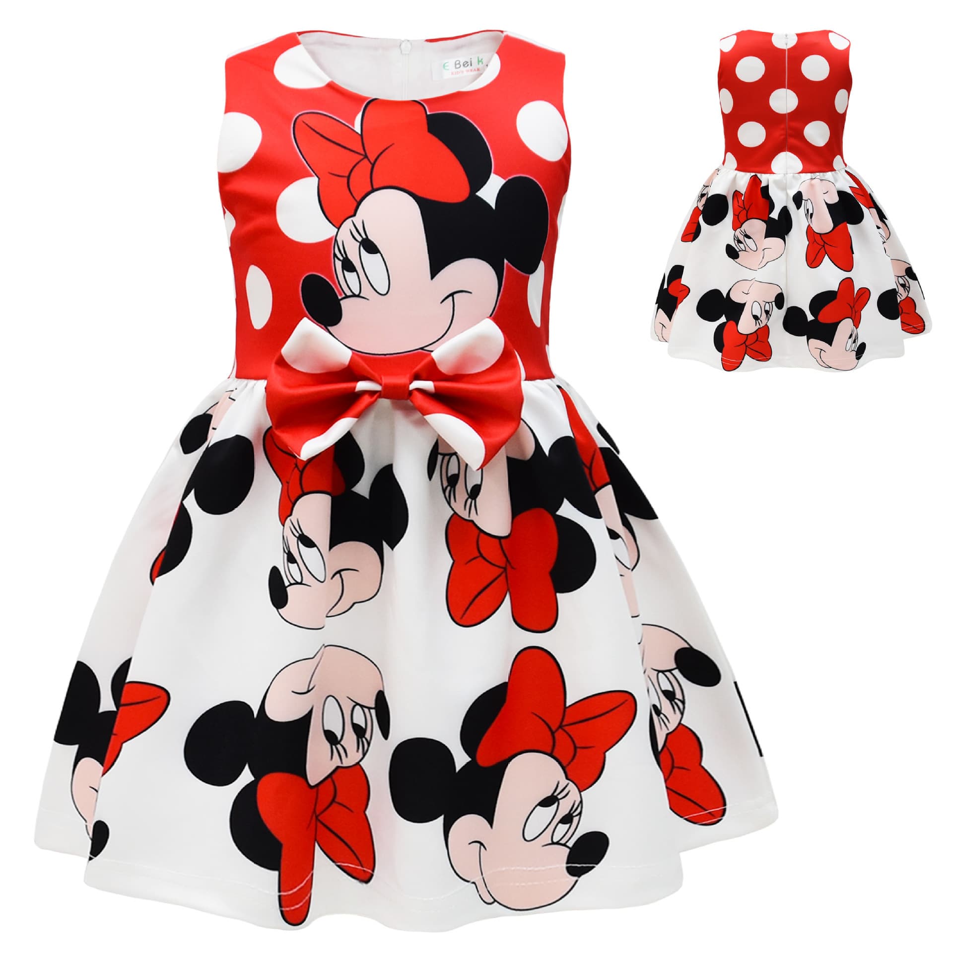 New arrivals from cross-border e-commerce: Digital print girls' dress, girls' bow dress 1071