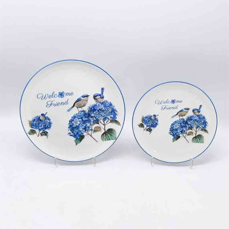 Ceramic Hydrangea Plate Butter Dish Butter Tray Spoon Plate Teapot Cake Plate Creative Kitchen Tableware