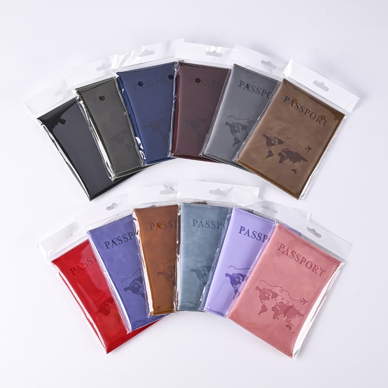 Color Changing PU Leather Passport Holder Ticket Clip 202366 Pattern Design Protective Cover for Men And Women