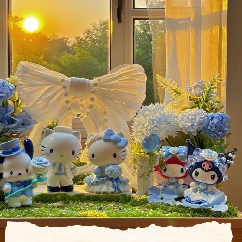 Hello Kitty Romantic Wedding Series Sanrio Blind Box Trendy Dolls Dolls Cute Desktop Ornaments Peripheral Gifts