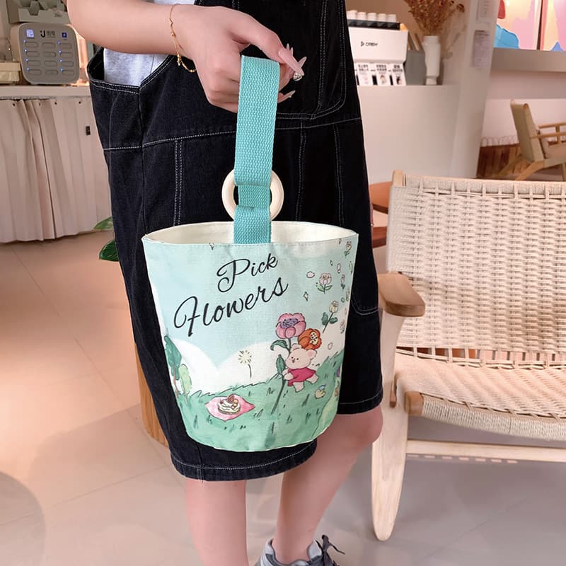 Wholesale Handbag Women 2026 New Bucket Bag Large Capacity Commuter Tote Canvas Bag Simple Cloth Bag