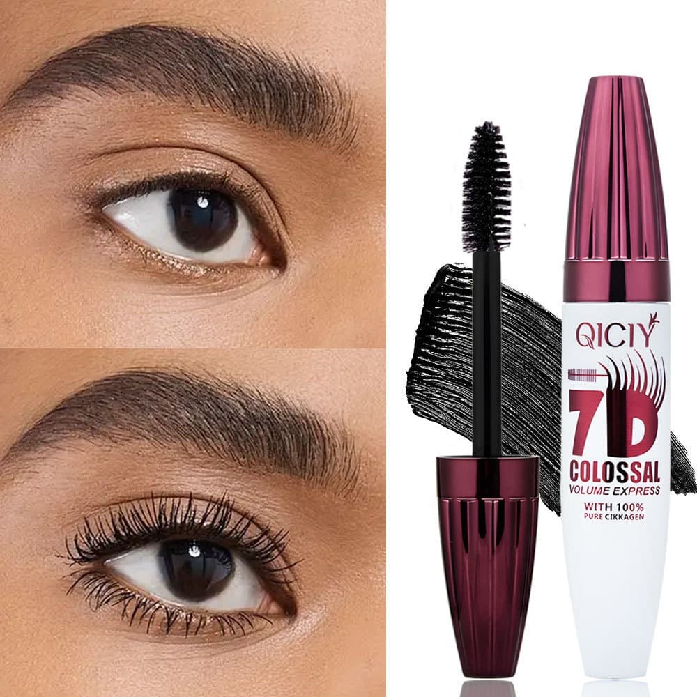 Cross-border Hot Selling Full English QICIY Mascara Waterproof Smudge-proof Volumizing Curling Lengthening 7D Mascara Cosmetics
