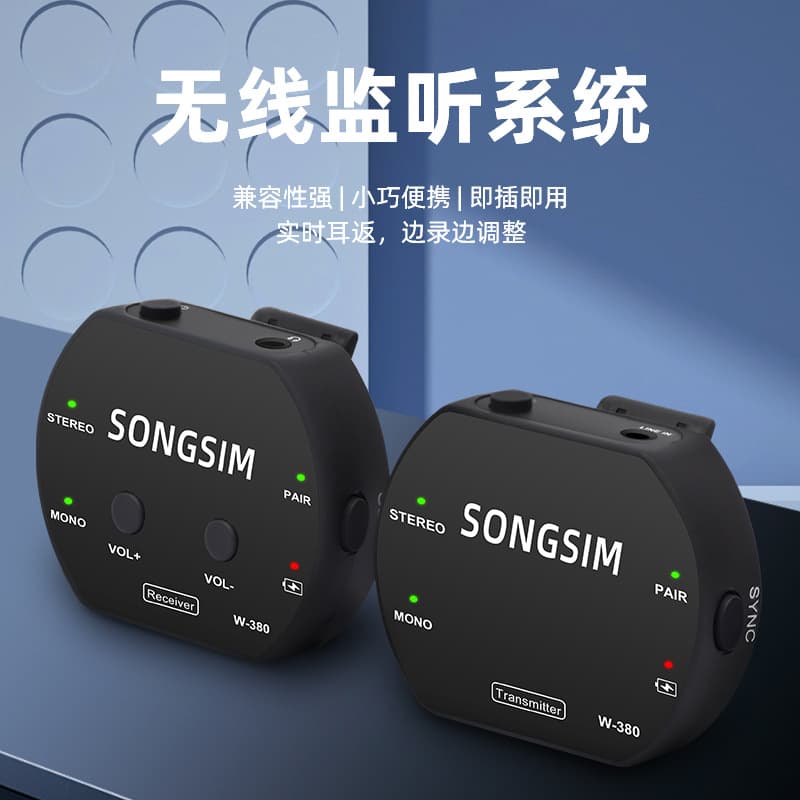 Professional Wireless Monitoring System, In-Ear Monitor for Live Streaming, Tour Guide Receiver and Transmitter, One-to-One Wireless Ear Return