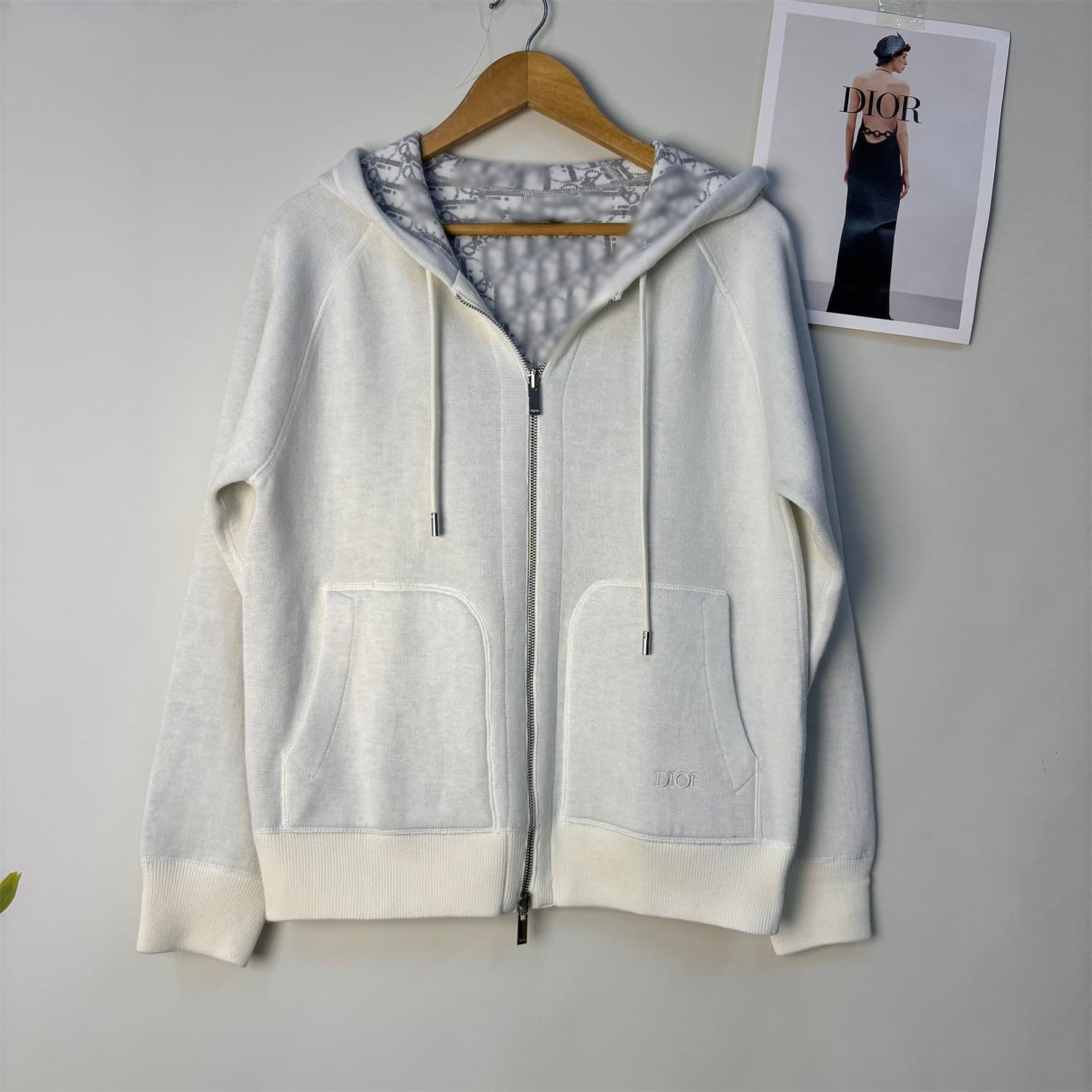 Drop Shipping 25SS D-House High Version Autumn/Winter New Reversible Hooded Zip Knit Cardigan Unisex