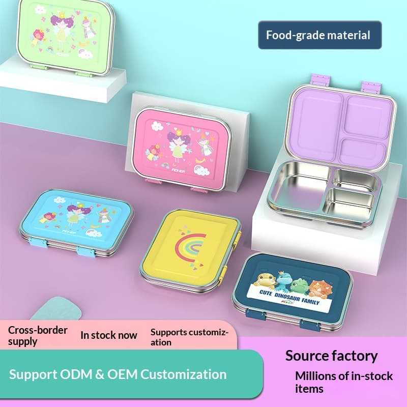 Custom divided airtight portable lunch box for home & school