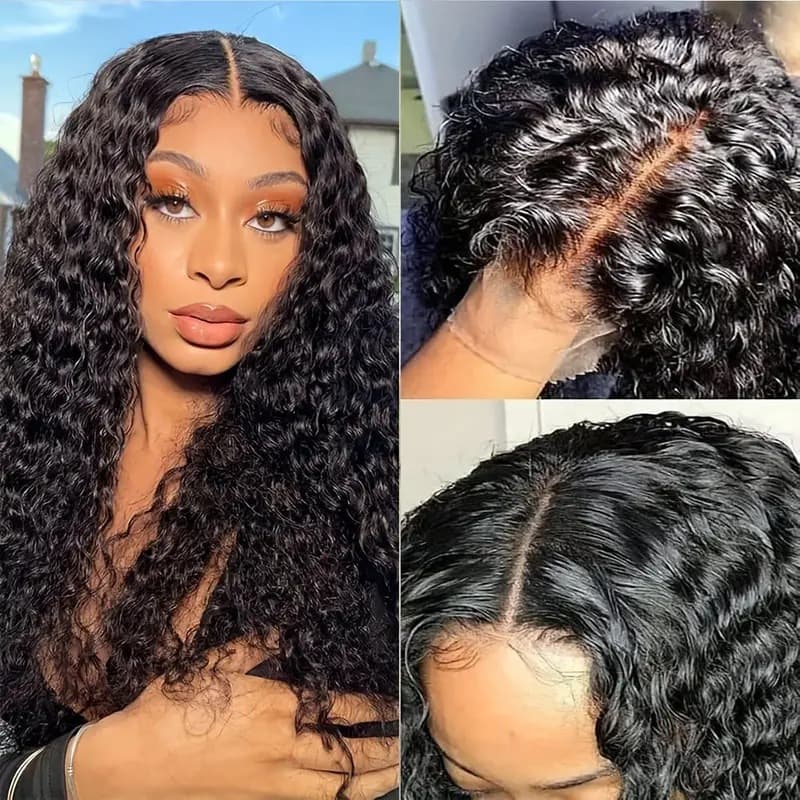 European and American Wigs, African Small Curly Hair, 13x4 Front Lace, Middle Parting, Small Curly Long Hair, Synthetic High-Temperature Fiber Wigs, Wholesale