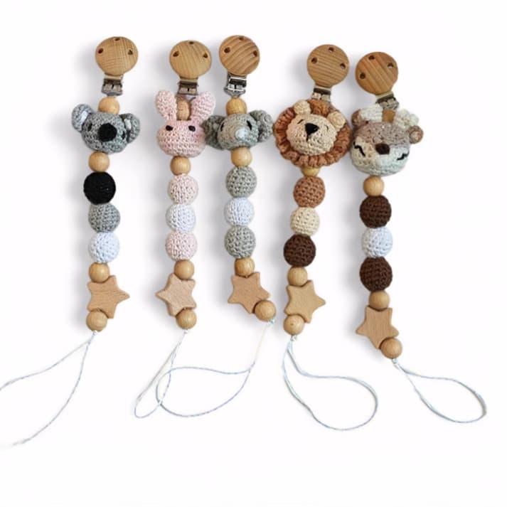 New Cartoon Animal DIY Pacifier Chain Baby Teether Lanyard Silicone Pacifier Clip