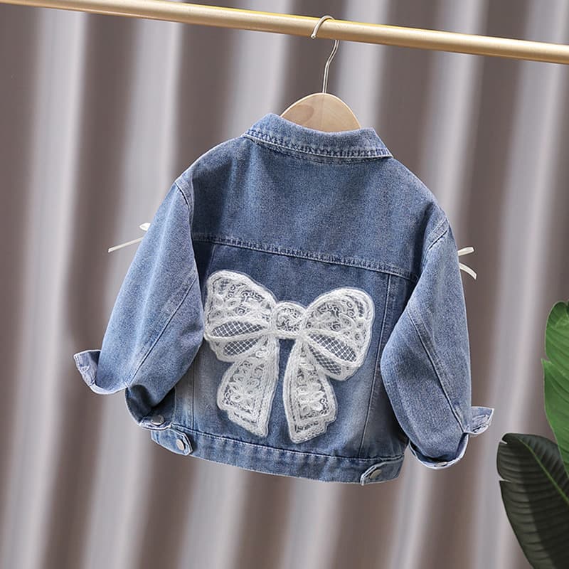 Girls Denim Jacket Spring Autumn 2026 New Style Denim Coat for Toddler Kids Fashionable Children Top