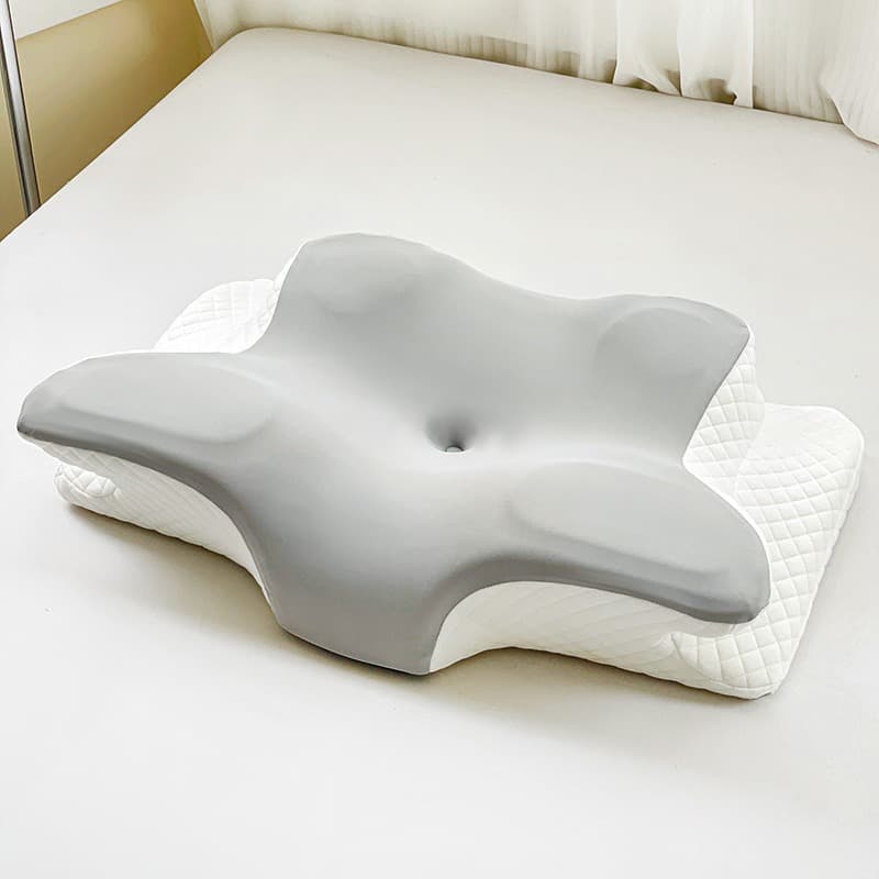 Cross-Border Bestseller Deep Sleep Horn-Shaped Butterfly Memory Foam Neck Support Pillow Slow Rebound Cervical Pillow Breathable Removable Pillow Core