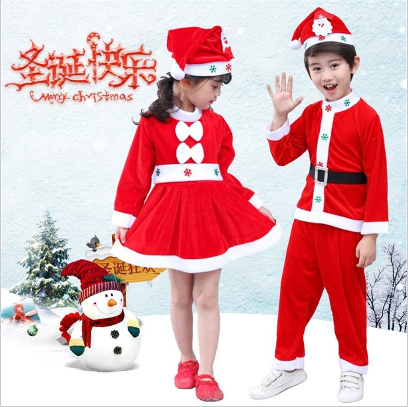 Christmas Costume for Boys and Girls, Children's Christmas Performance Outfit, Santa Claus Set