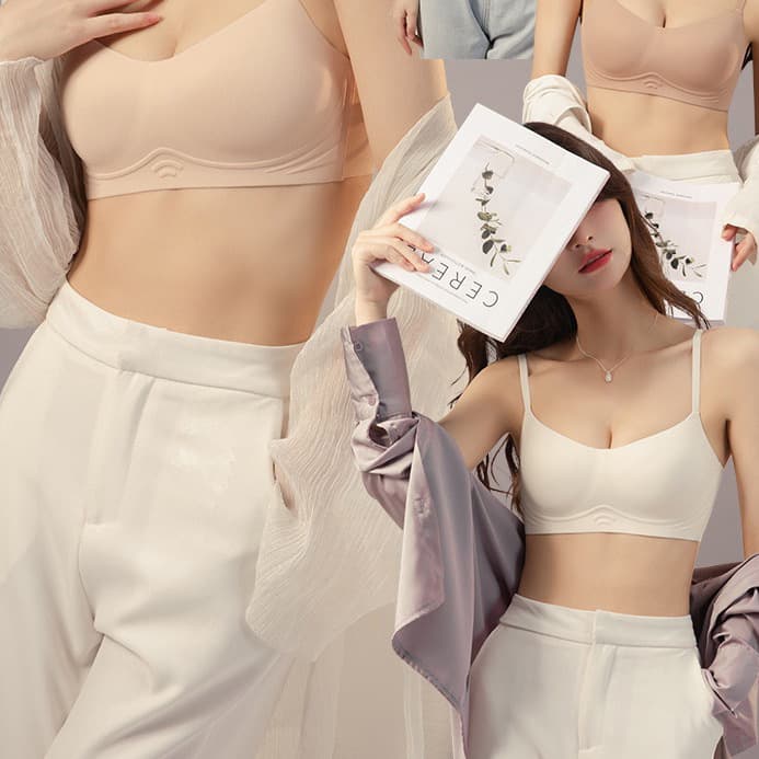 New Style Soft Support Seamless Underwear, Comfortable Push-Up, Wire-Free, Side-Boob Control, Lightweight Breathable Bandeau Bra 922#