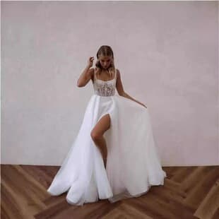 Light Wedding Dress 2026 Summer New Elegant Sexy Lace Off-Shoulder Slim A-Line Small Train Wedding Dress Wholesale