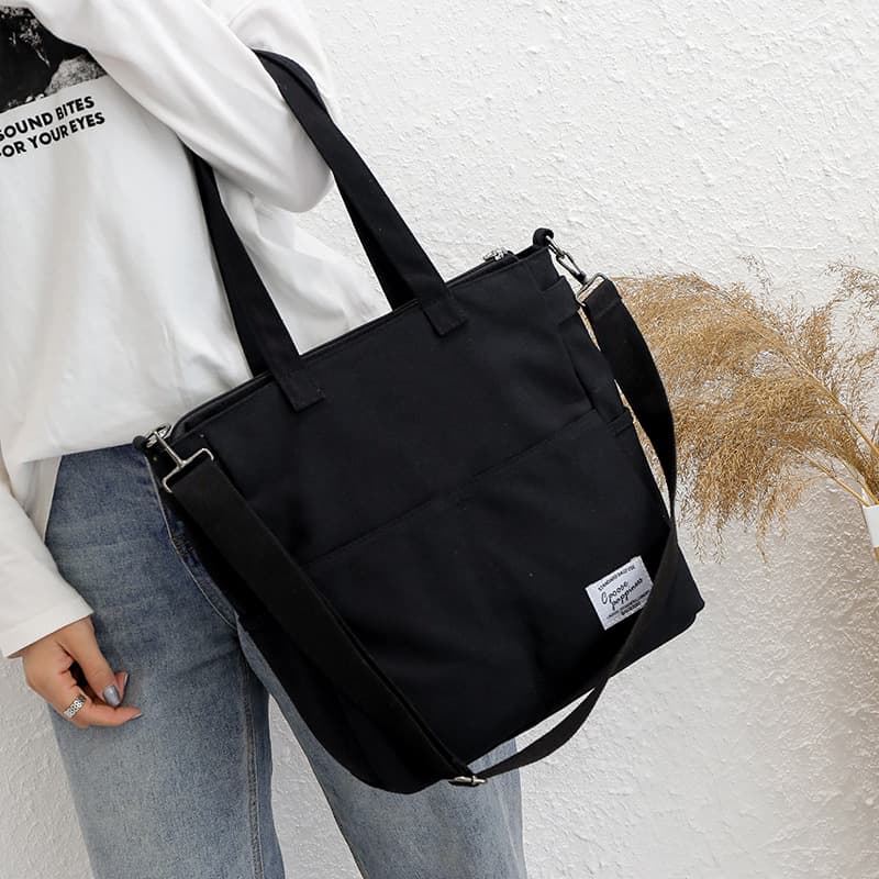 New Foreign Trade Canvas Women's Bag, Large Capacity Korean Style Women's Shoulder Bag, Crossbody Handbag, Ins Tote Bag for Women
