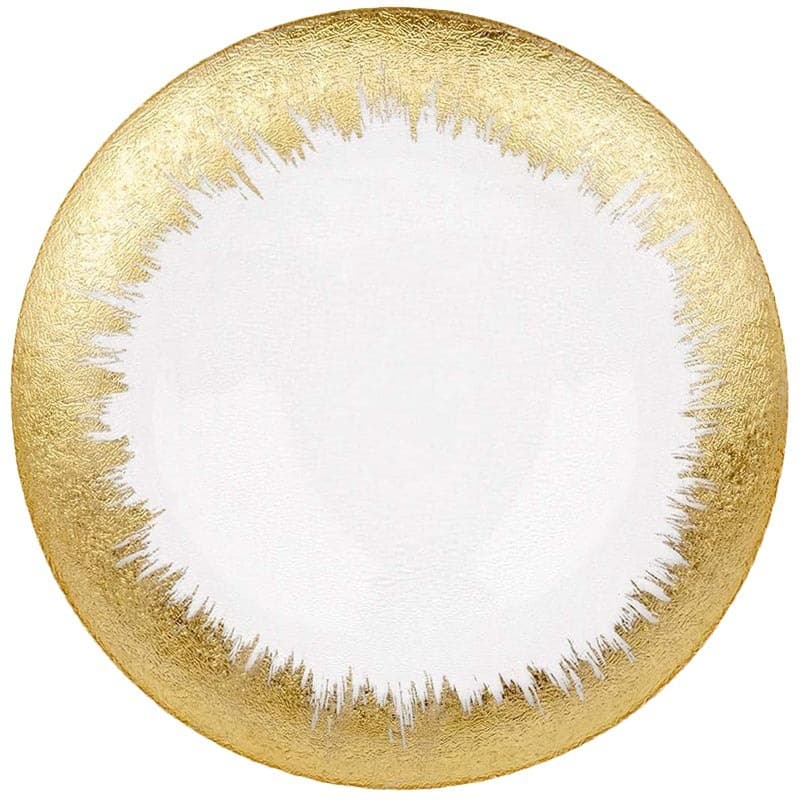 Gold Rim Leather Texture Glass Plate Silver Cold Pattern Home Glass Dinner Plate Western Steak Pasta Rose Gold Plate Logo