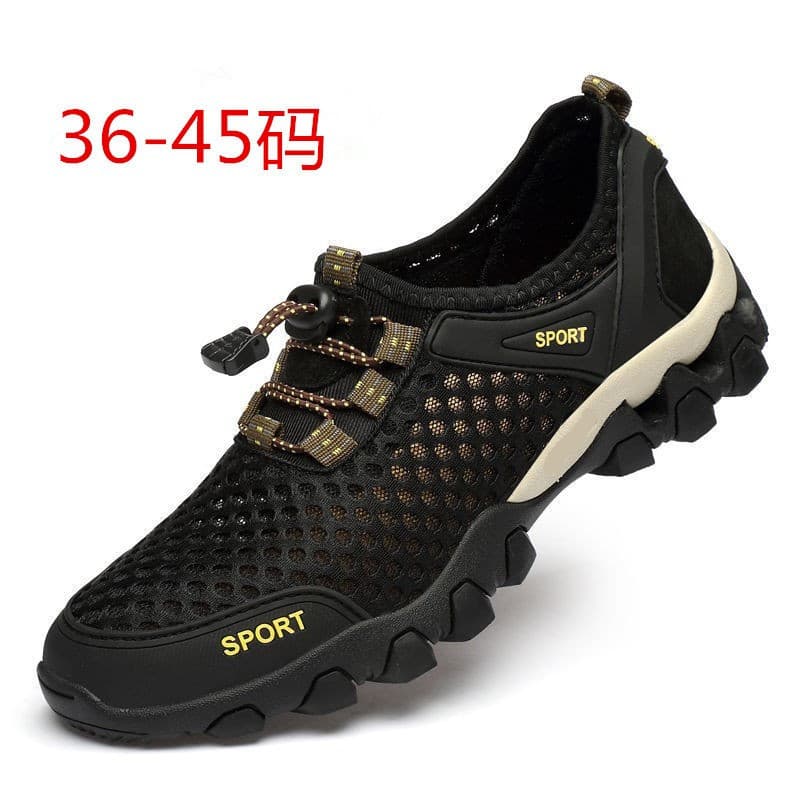 Summer Large Size Men's Breathable Wading Shoes, Men's Sports Casual Running Trendy Shoes, Korean Mesh Hiking Cloth Shoes