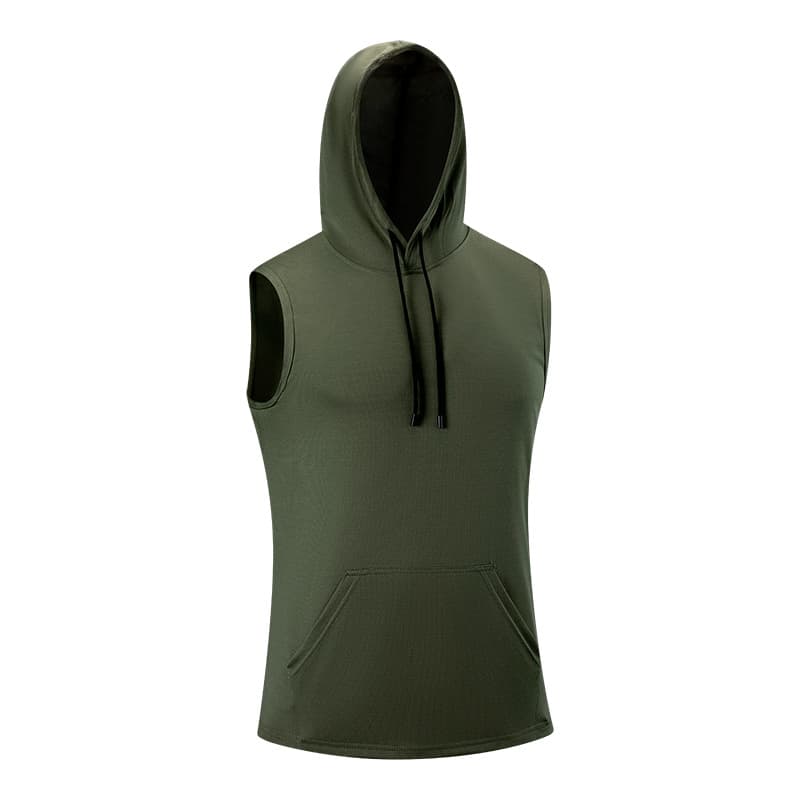 Cross-border Hooded Vest 2026 New Quick-Dry Breathable Ice Silk Trendy Sleeveless Hooded Vest for Teenage Students Men