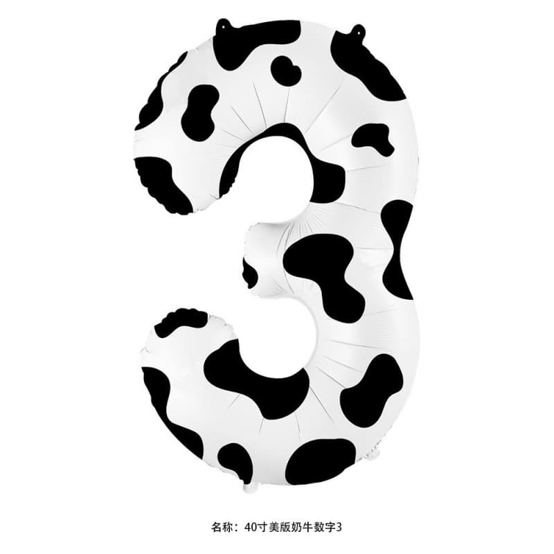 New Amazon 40-inch Cow Number Balloon Forest Theme Birthday Party Foil Cow Number Balloon