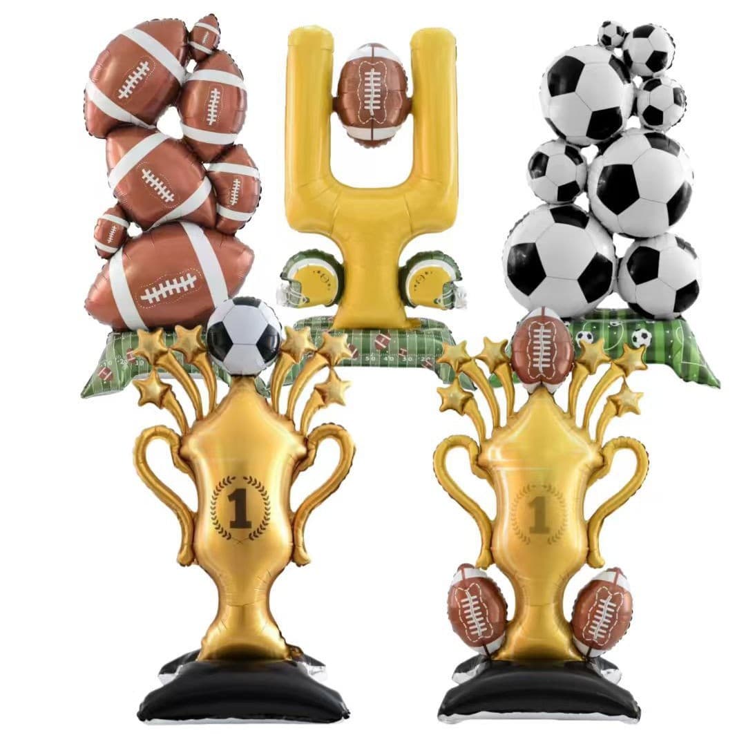 Extra Large Standing Football Stack Balloon Standing Trophy Standing Goal Foil Balloon Super Bowl Themed Balloon