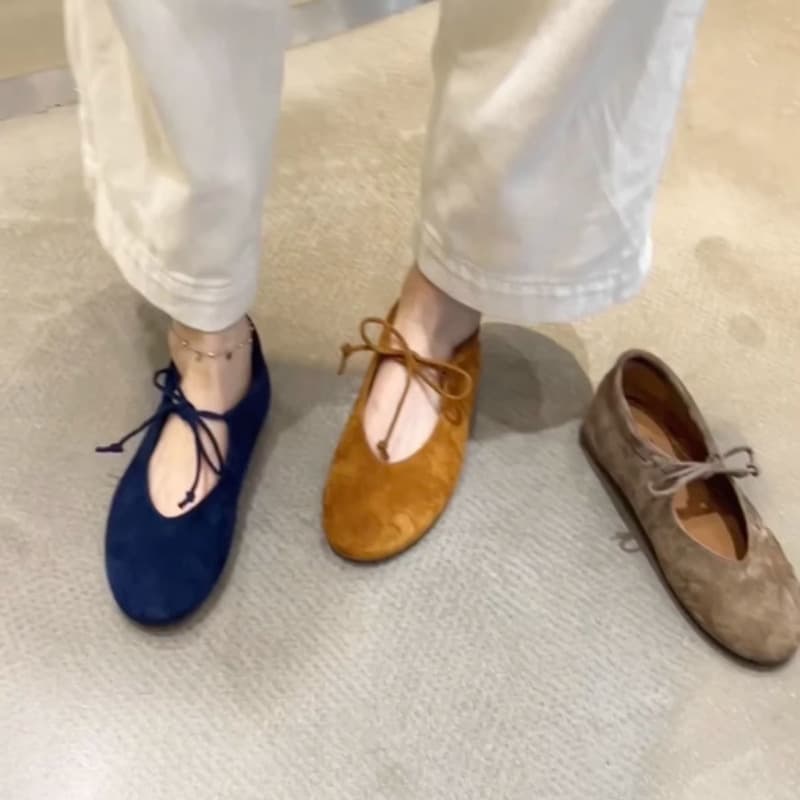 (In Stock) 2025 Spring/Summer New Bow-Tie Ballet Flats, Soft Sole Mary Jane, Versatile Low-Cut Shoes