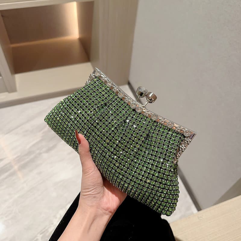 Luxury Rhinestone Evening Bag Sparkling Socialite Style Handbag Bride Wedding Dress Accessory Embedded Party Handheld Bag