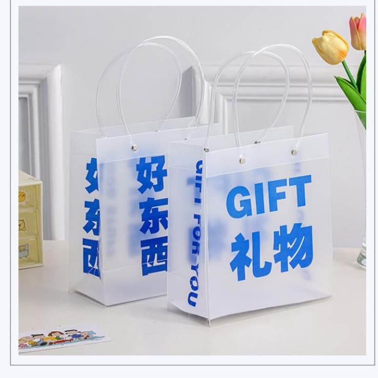 Ins Style Transparent Gift Bag Cute Girly Student Mini PVC Bag Gift Handbag Gift Bag Trendy