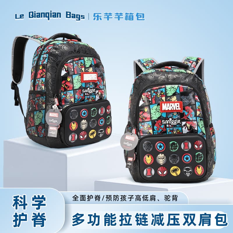 Durable Breathable Anti-Dirt Elementary School Backpack Large Capacity Unisex Easy to Clean Multi-Functional Spiderman School Bag