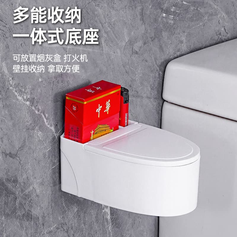 Creative toilet ashtray bathroom covered stainless steel ashtray self-adhesive traceless sticker can be placed in the mobile phone ashtray