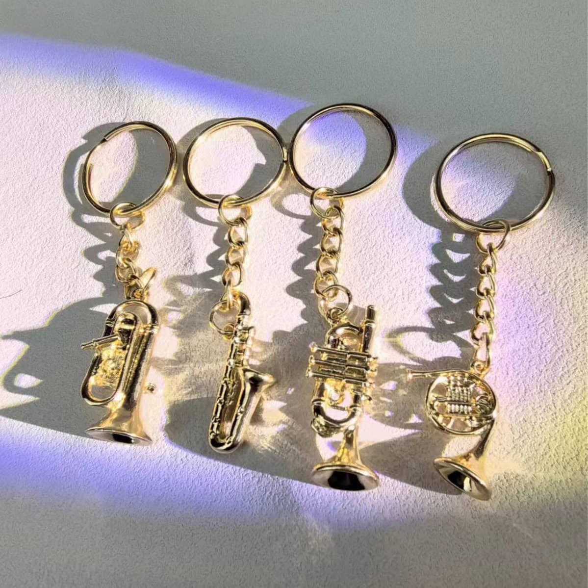 Minimalist Mini Saxophone Horn Metal Keychain Unique Key Ring Backpack Phone Accessory Pendant