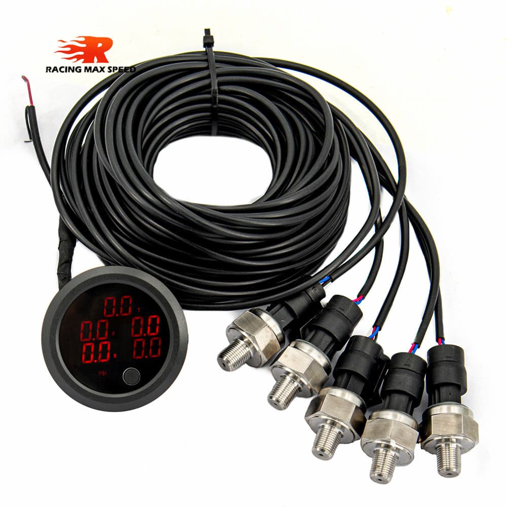 Cross-border Modification 232psi Car Aluminum Shell 2/3/5 Display Digital Shock Pressure Gauge 1/8 NPT Sensor