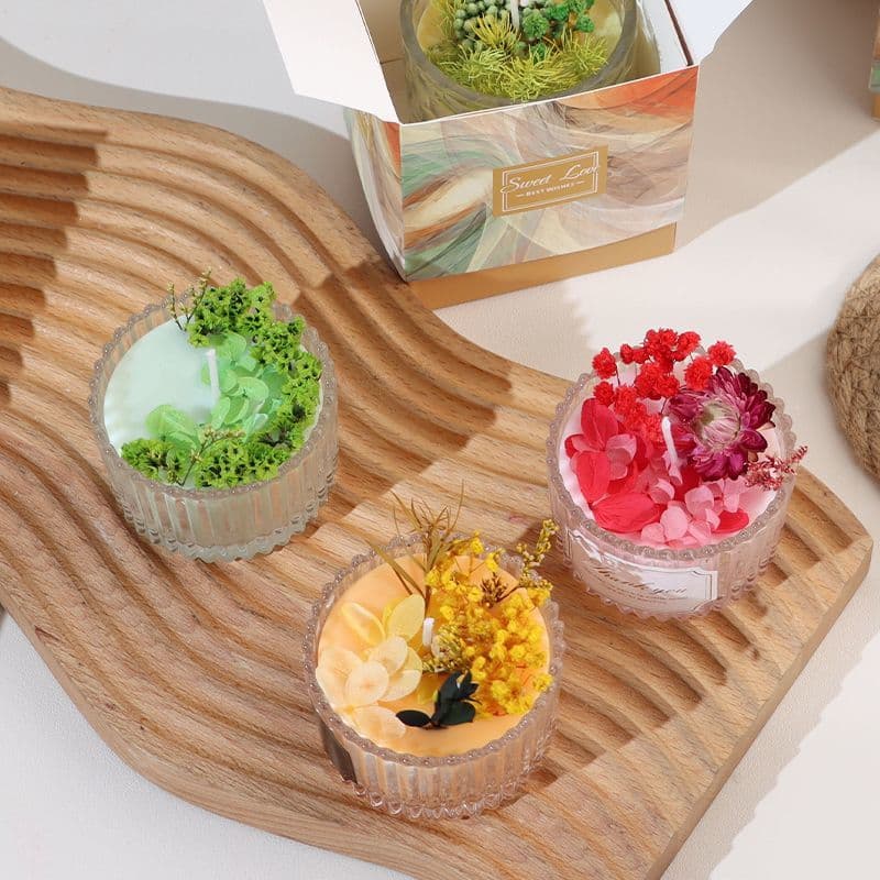 DIY Scented Candle Making Kit Yurt Glass Cup Dried Flower Candle Raw Materials Team Building Salon Activity Set