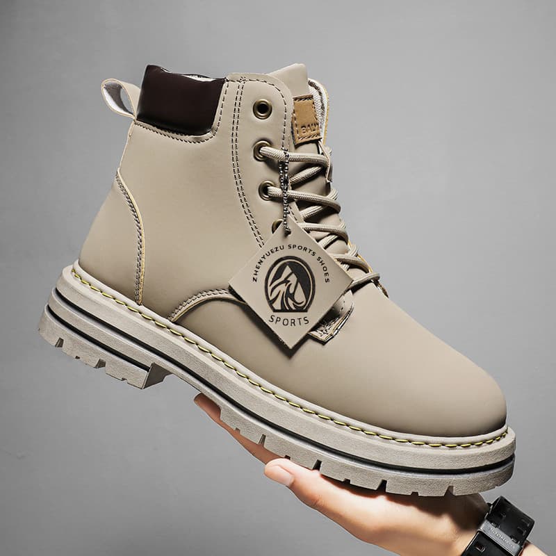 2024 Cross-Border Hot Selling Plus Size Trendy Martin Boots, British Style Work Boots, High-Top Casual Leather Men's Boots, Dropshipping Available