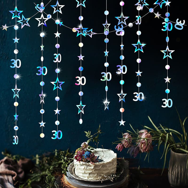 Multicolor hollow star circle numbers 13 16 18 25 3040 5060 birthday pull flag birthday party pull