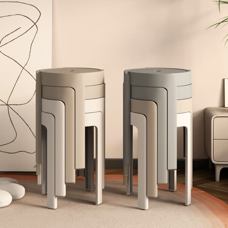 Thickened Plastic Stool Home Use Stackable Folding Dining Table Bench Long Sitting Comfortable Chair Windmill Stool Plastic Round Stool