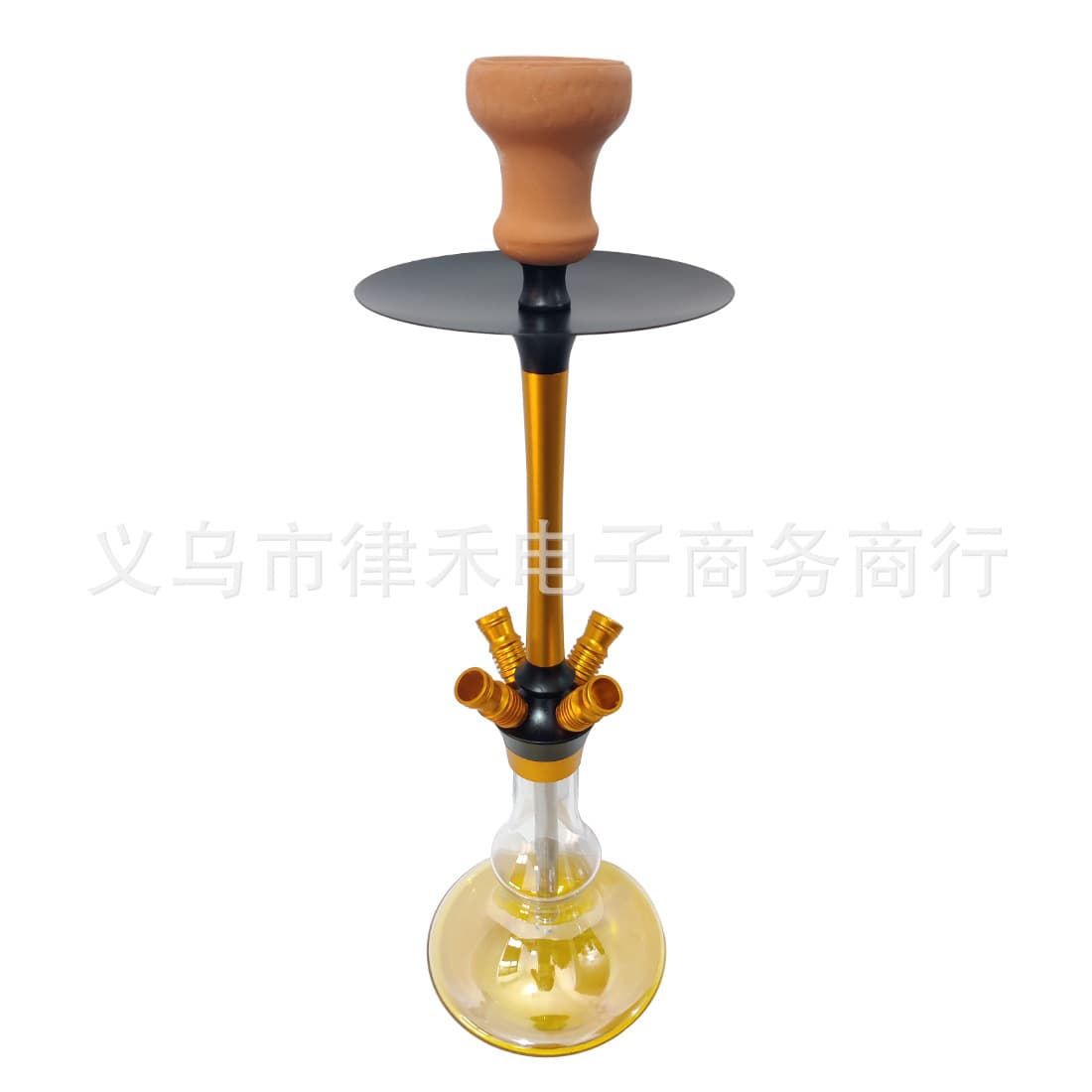 Cross-border Source Aluminum Alloy Hookah Set Four-Hose Hookah Silicone Tube Straight Rod HOOKAH