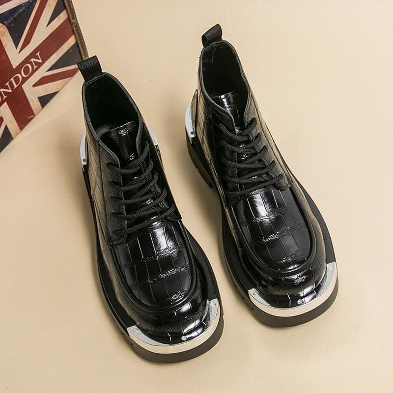 Cross-border Leather Martin Boots Men Thick Sole Motorcycle Boots British Style Short Boots European and American Leather Boots