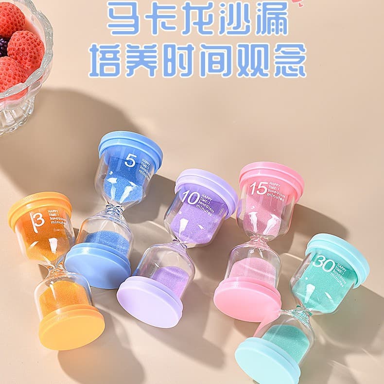 Macaron Plastic Timer, Child-Friendly Drop-Resistant Hourglass, Creative Time Sand Timer Decoration, Premium Simple Style