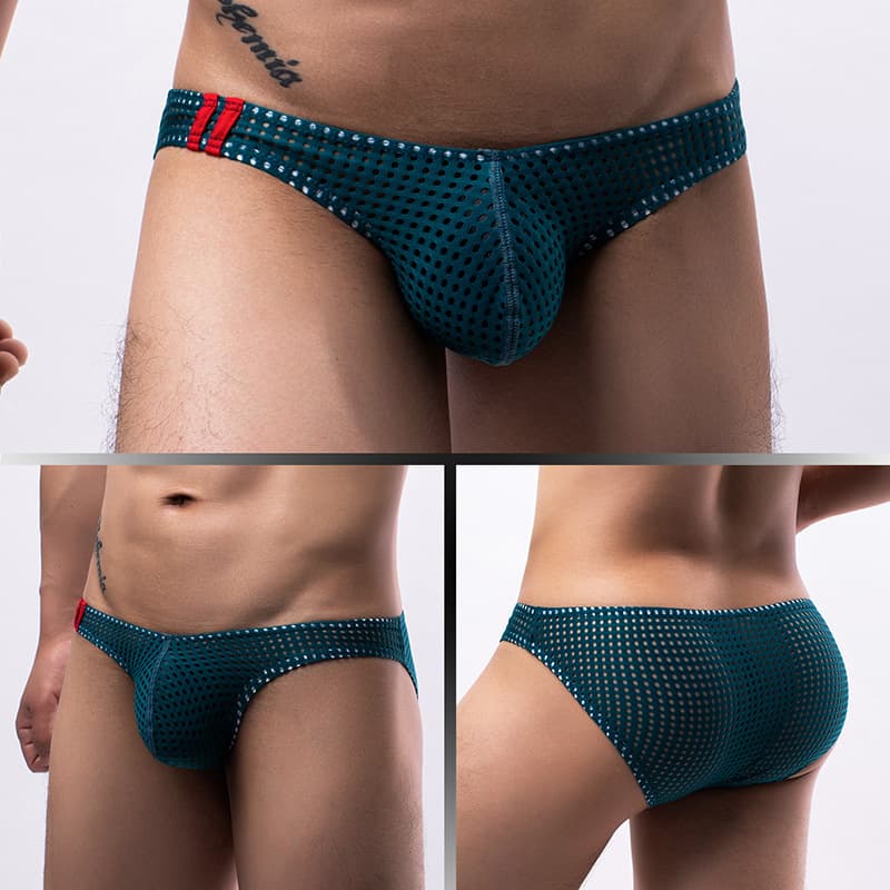 Korean and Japanese Internet-Famous Breathable Mesh Sexy Fashion Low-Rise Triangle Briefs for Men E-096