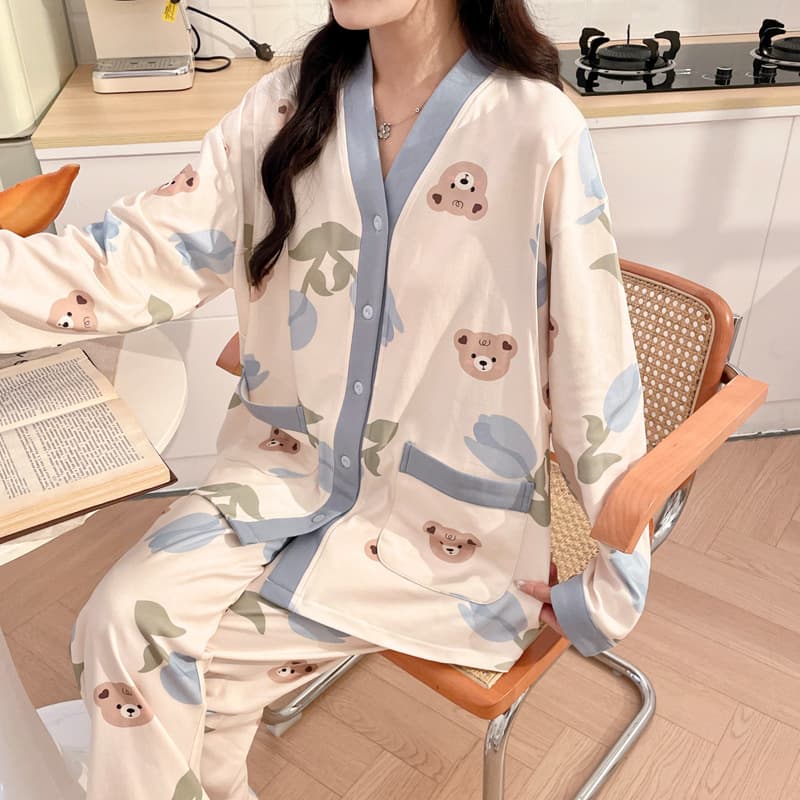 Maternity Sleepwear Postpartum Nursing Maternity Suit Spring/Summer Cardigan, Spring/Autumn May/July Maternity Breastfeeding Homewear Pregnancy Period